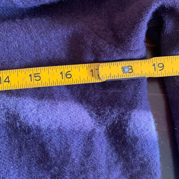 CASHMERE Longline Cardigan M Dark Purple Waterfall Open Front Draped Lagenlook - Picture 5 of 5